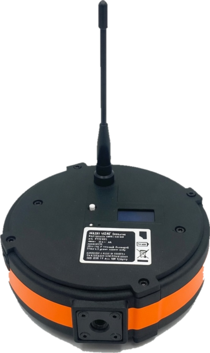 Repeater with a bright orange band around its side